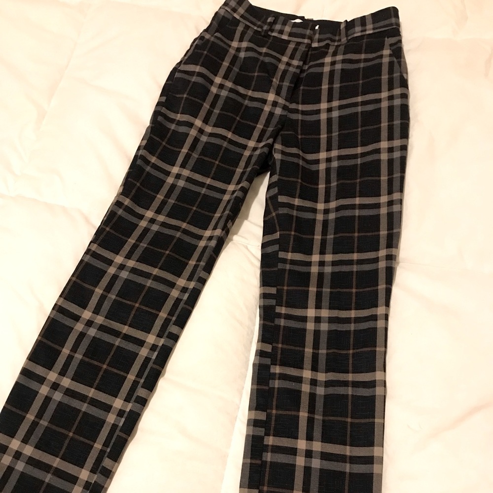 Tapered H&M Plaid Dress Pants